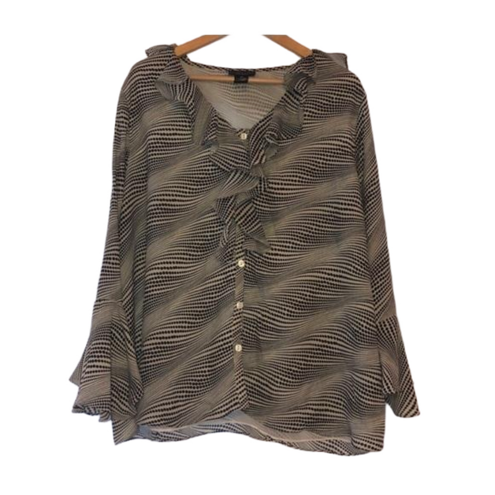 Jennifer Lloyd black 2X GUC beautiful blouse